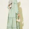 Glitter Striped Lace Detailed Dress en gros dress view 3 - Hicabistan usine Turquie
