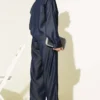 Snap Button Tencel Denim Two-Piece Set Navy Blue wholesale clothing set view 3 - Hicabistan Turkey factory