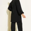 Stone Button Two-Piece Set Black بالجملة clothing set view 3 - Hicabistan مصنع تركيا