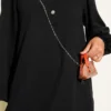 Stone Button Two-Piece Set Black بالجملة clothing set view 4 - Hicabistan مصنع تركيا
