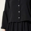 Stone Button Ruffled Skirt Two-Piece Set Black groothandel clothing set view 4 - Hicabistan Turkije fabriek
