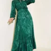 Stone Detail Dress Green