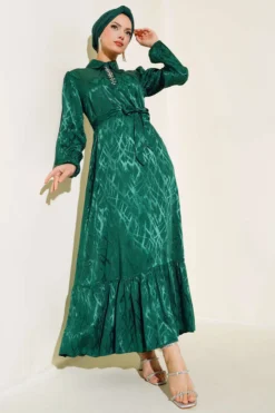 Stone Detail Dress Green