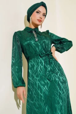 Alternative view of Stone Detail Dress Green