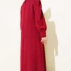 Stone Detail Jumpsuit Set Burgundy groothandel clothing set view 3 - Hicabistan Turkije fabriek