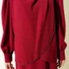 Stone Detail Jumpsuit Set Burgundy groothandel clothing set view 4 - Hicabistan Turkije fabriek