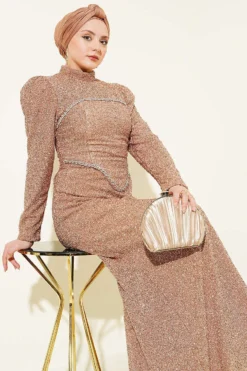 Alternative view of Stone Embellished Evening Outfit Gold