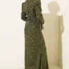 Stone Embellished Evening Outfit Khaki groothandel clothing set view 3 - Hicabistan Turkije fabriek