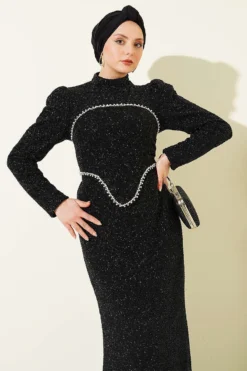 Alternative view of Stone Embellished Evening Outfit Black