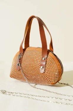 Alternative view of Stone-Embellished Mini Bag Tan