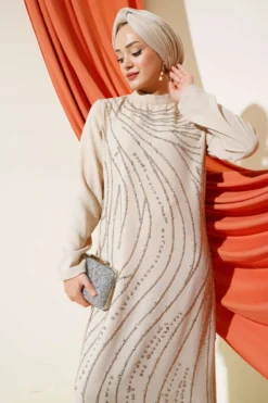 Alternative view of Embellished Plus Size Evening Dress Stone