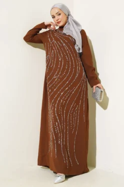 Alternative view of Embellished Plus Size Evening Dress Tan