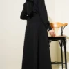 Stone Embellished Baby Collar Skirt Set Black all'ingrosso clothing set view 3 - Hicabistan fabbrica Turchia