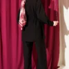 Stone-Embellished Tunic Set Black all'ingrosso clothing set view 3 - Hicabistan fabbrica Turchia
