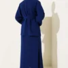 Embellished Pearl Detailed Skirt Set Navy Blue بالجملة clothing set view 3 - Hicabistan مصنع تركيا