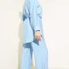Stone-Embellished Cape Set Blue wholesale clothing set view 3 - Hicabistan Turkey factory