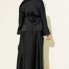 Satin Skirt Set with Stone Tassels Black all'ingrosso clothing set view 3 - Hicabistan fabbrica Turchia