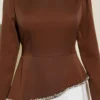 Embellished Evening Dress Brown wholesale dress view 4 - Hicabistan Turkey factory