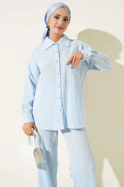 Alternative view of Single Pocket Basic Two-Piece Set Blue