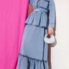 Single Pocket Belted Denim Dress Set