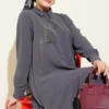 One Pocket Mini Stone Detail Loose Two-Piece Set wholesale clothing set view 2 - Hicabistan Turkey factory