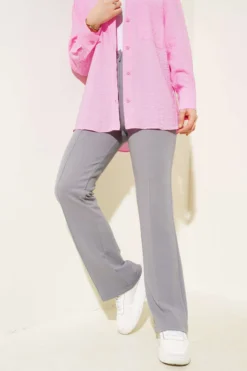 Alternative view of Single Button Flared Trousers Grey
