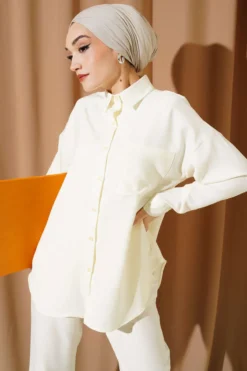 Alternative view of Single-Breasted Pocket Shirt Set Ecru