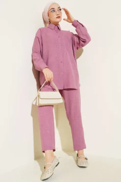 Single-Breasted Pocket Shirt Set