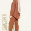Single-Breasted Pocket Shirt Set Brown wholesale clothing set view 3 - Hicabistan Turkey factory