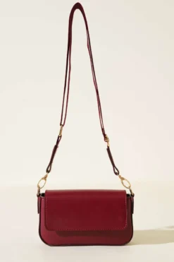 Vista alternativa di Single Eye Magnetic Shoulder Bag Burgundy