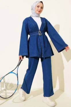 Alternative view of Belted Denim Set Blue