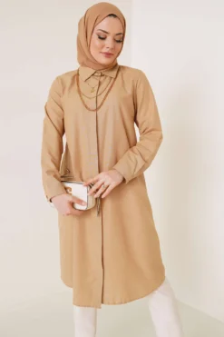 Long Model Classic Collar Tunic