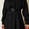Long Trousers with Belt Two-Piece Set Black all'ingrosso clothing set view 4 - Hicabistan fabbrica Turchia