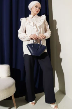 Alternative Ansicht von V Lace Striped Tunic Beige