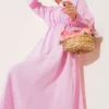 V-Neck Tie Dress Pink