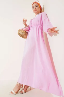 Alternatieve weergave van V-Neck Tie Dress Pink