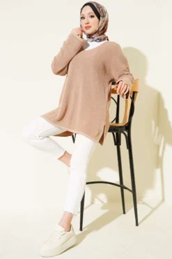 Alternative Ansicht von V-Neck Plain Knit Tunic