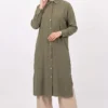 Slit Detail Tencel Long Tunic Khaki