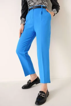 Split Leg Belted Pants Indigo