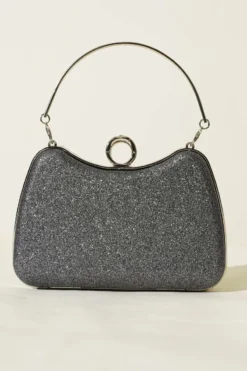 Alternative view of Ringed Glitter Evening Bag Charcoal