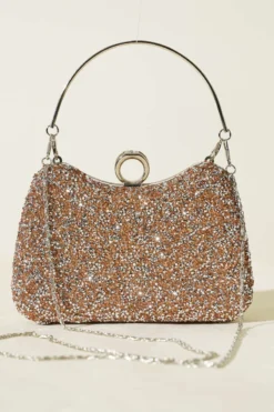Alternative view of Ring Stone Evening Bag Copper Silver
