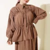 Ruffled Bow Neck Top with Skirt Set wholesale clothing set view 2 - Hicabistan Turkey factory