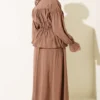 Ruffled Bow Neck Top with Skirt Set wholesale clothing set view 3 - Hicabistan Turkey factory