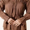 Ruffled Bow Neck Top with Skirt Set wholesale clothing set view 4 - Hicabistan Turkey factory