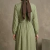 Ruffled Neck Waist Tunic Dress all'ingrosso dress view 3 - Hicabistan fabbrica Turchia