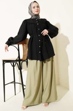 Vista alternativa de Bow Detail Tunic Black