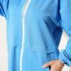 Zip-Up Two-Piece Set with Ribbed Collar Blue wholesale clothing set view 4 - Hicabistan Turkey factory