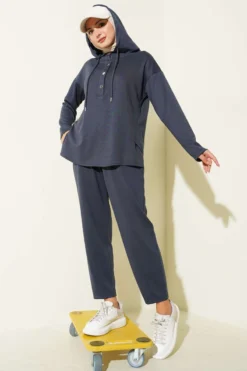 Hooded Snap Collar Two-Piece Set