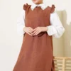 Stone-Embellished Collar Shirt and Trousers Set Brown wholesale clothing set view 2 - Hicabistan Turkey factory