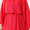 Gathered Collar Skirted Two-Piece Set wholesale clothing set view 4 - Hicabistan Turkey factory